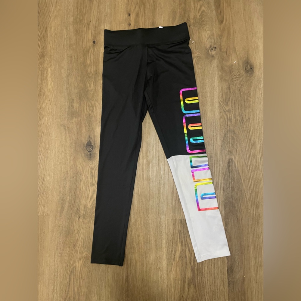 Kids Black and White Leggings with Colorful Accents NWT‎ puma, medium